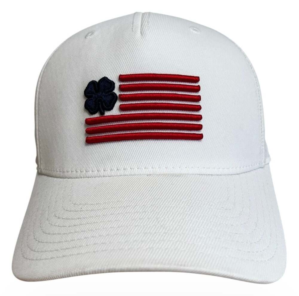 Black Clover Live Lucky American Flag Snapback Hat White